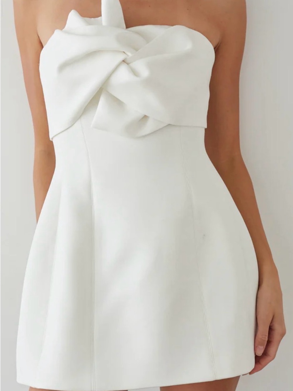 American Threads Alix Twist Front Bubble Mini Dress